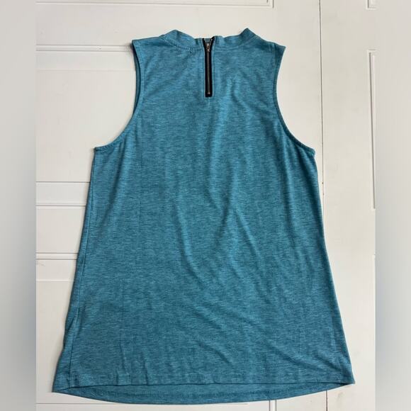 Kikiberry Sleeveless Blue Tank Top Zip Back High Neck Sleeveless Top Size S - Picture 4 of 4
